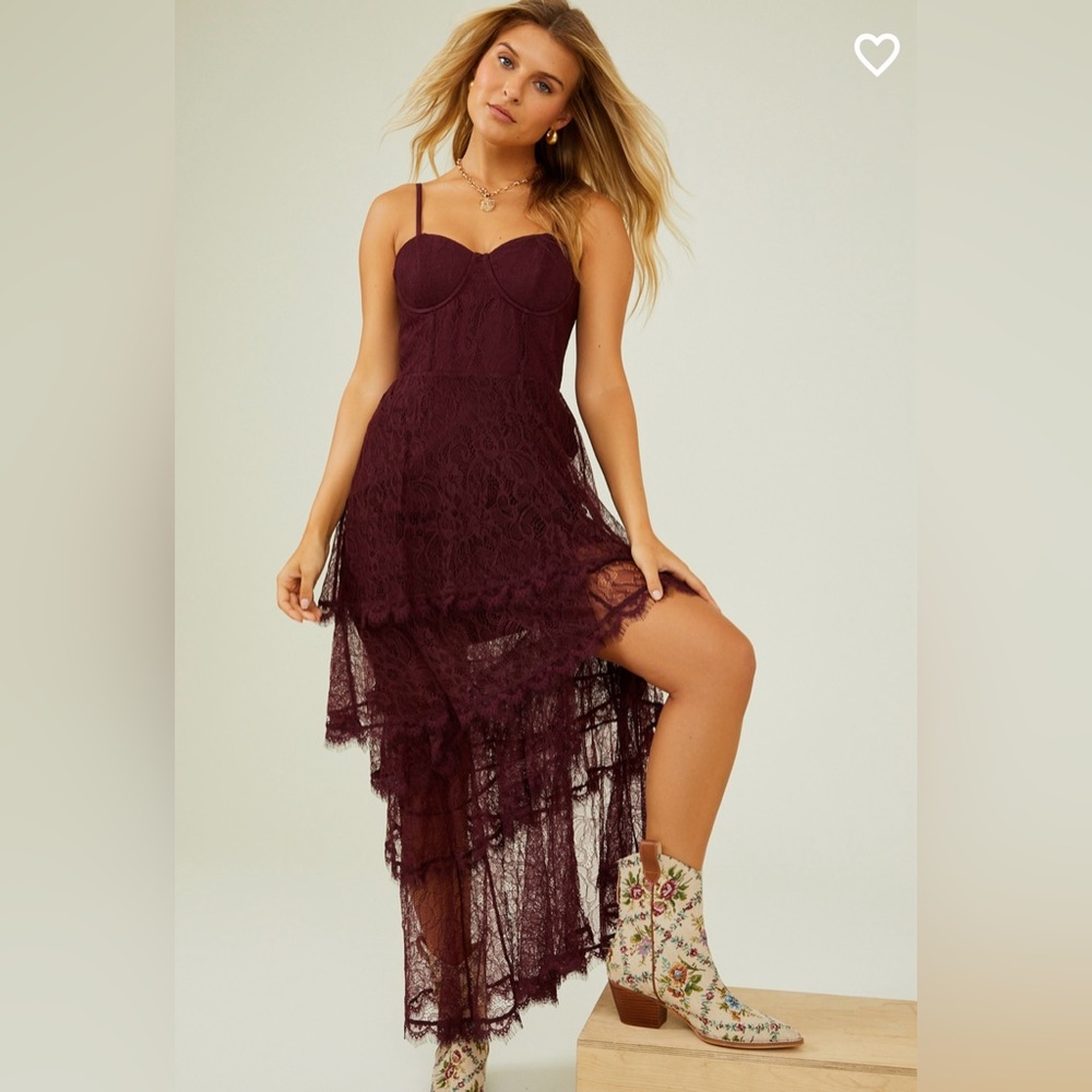 NWT Altar’d State Lace Maxi Dress Winetasting XS